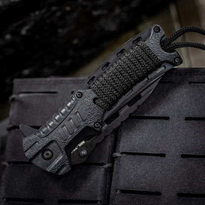 Mil-Tec Paracord folding knife with flint