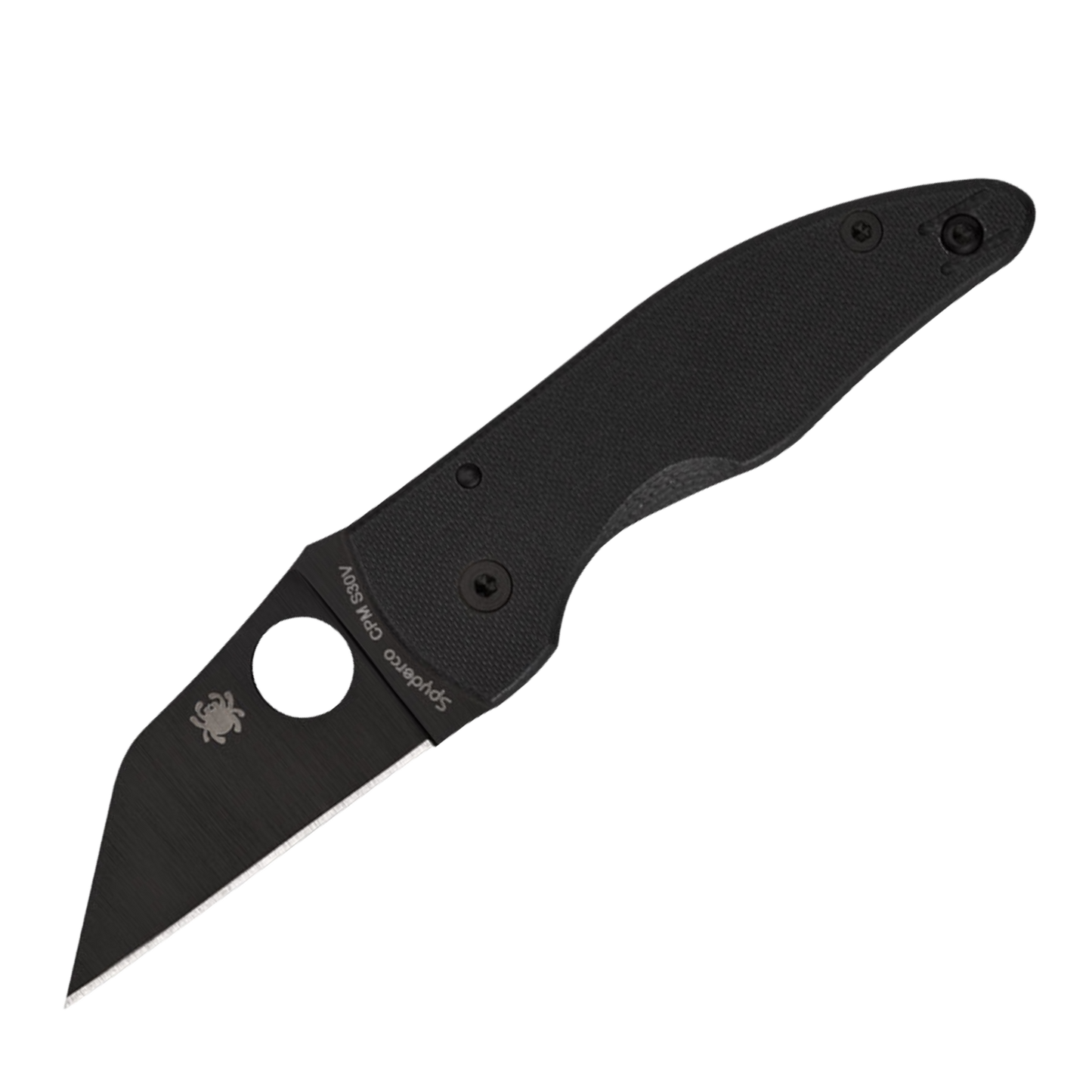 Spyderco MICROJIMBO BLACK G-10 PLAIN BLACK BLADE