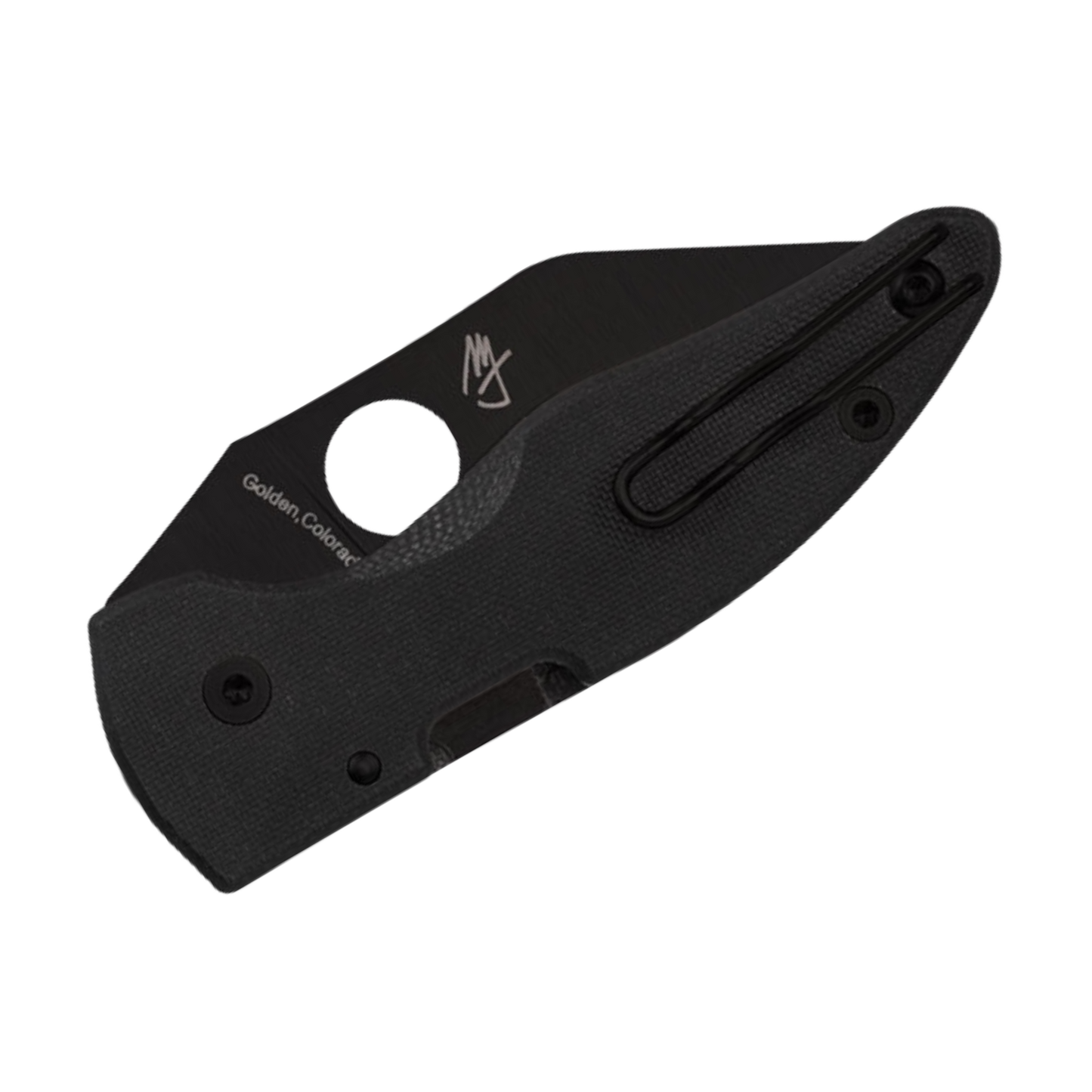 Spyderco MICROJIMBO BLACK G-10 PLAIN BLACK BLADE