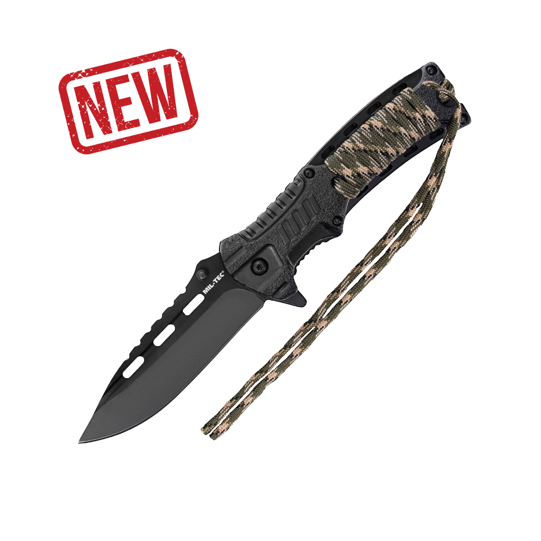 Mil-Tec Paracord folding knife with flint