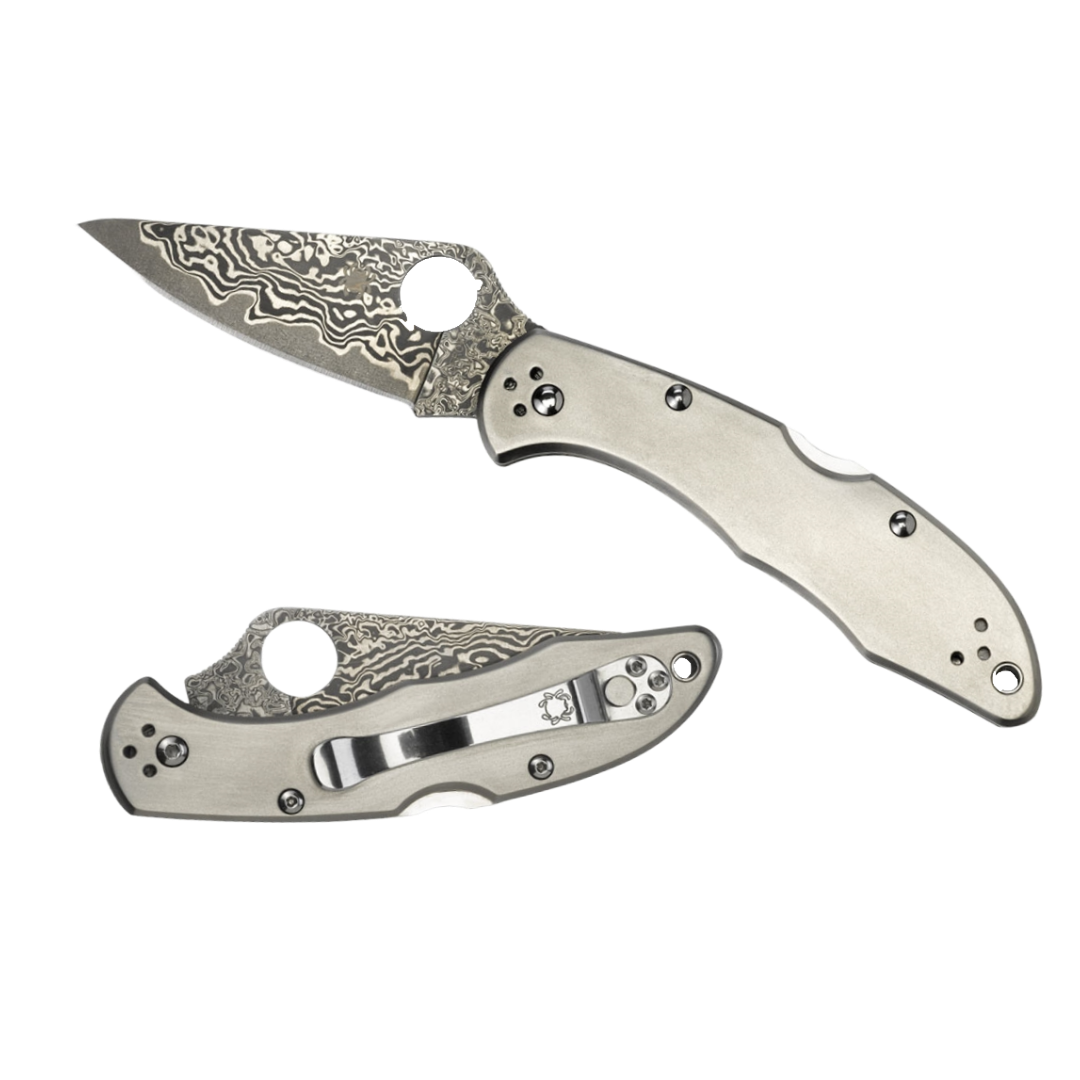 Spyderco DELICA 4 TITANIUM / DAMASCUS C11TIPD